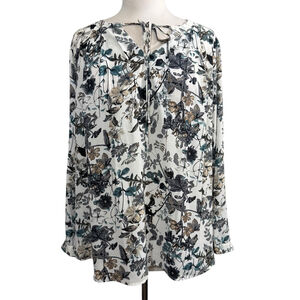 Women Pleione Blouse, L, White Floral